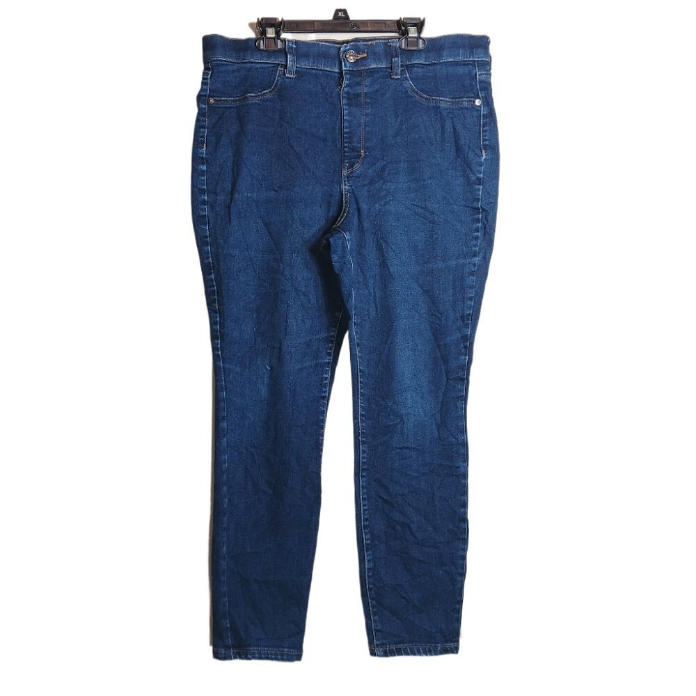 Wonderly Pull On Jegging Womens 14 Dark Wash Skinny Ankle Elastic Waistband